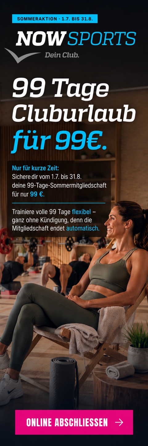 Now Sports Sommeraktion: 99 Tage Cluburlaub für 99 Euro