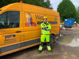 Smyrek arbeitet.. bei der TRP Bau GmbH