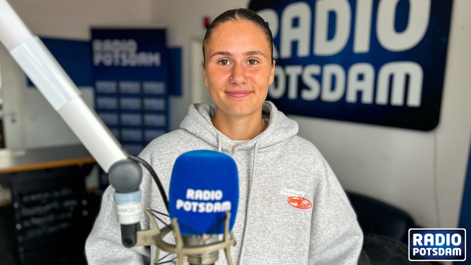 Ohne Salzstangen geht für Mia Schmid nix (Turbine OnAir vor RB Leipzig)