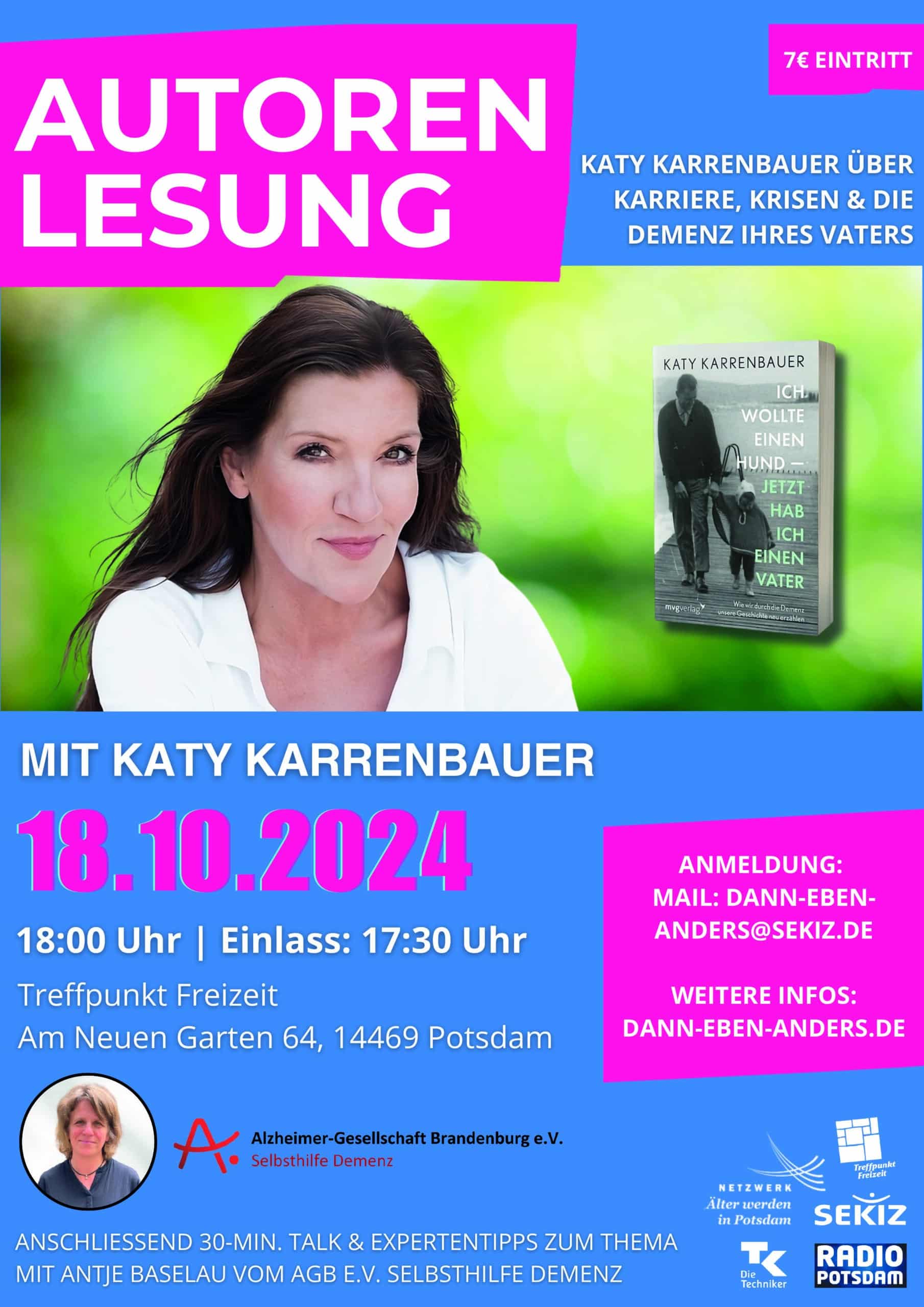 A4 Plakat Lesung Katy Karrenbauer PDF Druck CMYK mit Beschnittzu